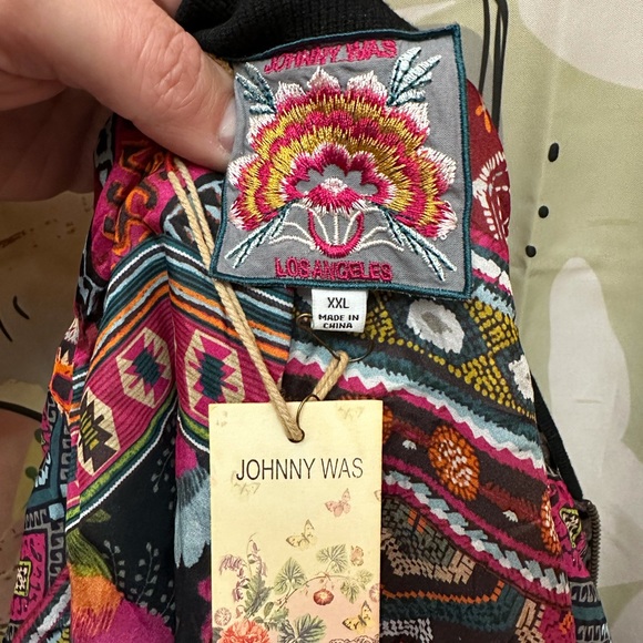 Johnny Was quilted leopard velvet bomber jacket size XXL - Picture 7 of 7